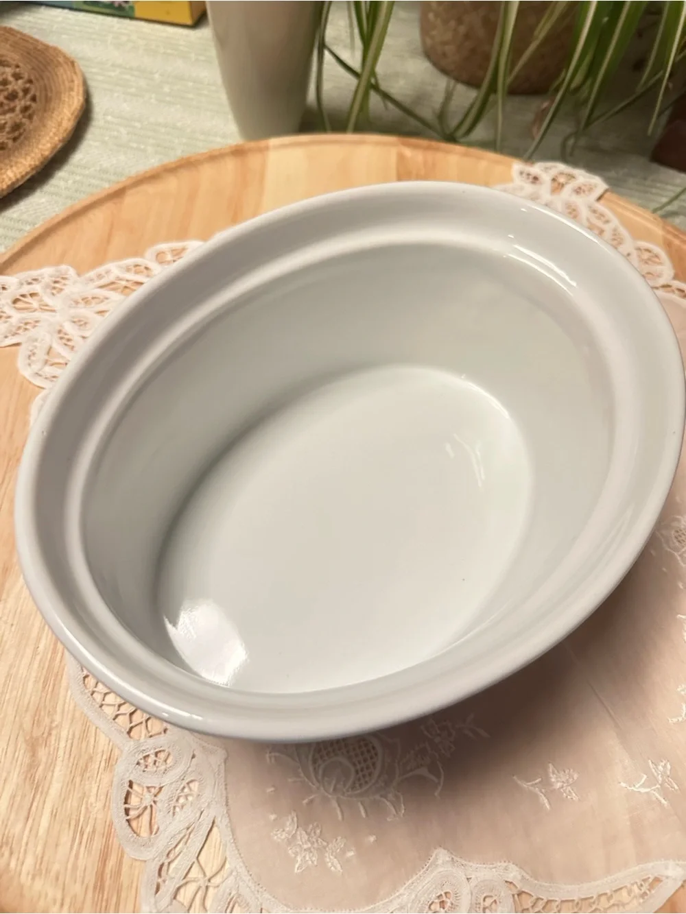 Vintage 90s Pottery Barn Club Blue Oval Casserole Baking Dish